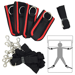 Ultimate Bed Bondage System With Restraints For Each Leg and Wrist