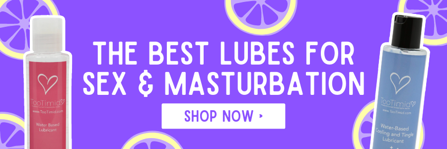 Image of our top-selling lubricants on a background with sexy fruit - Click here to shop!