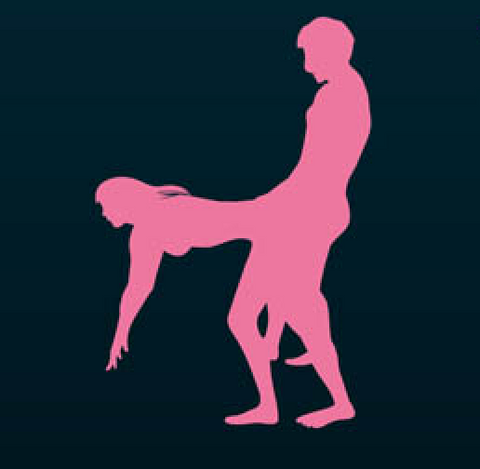 Drawing of standing doggy style sex position