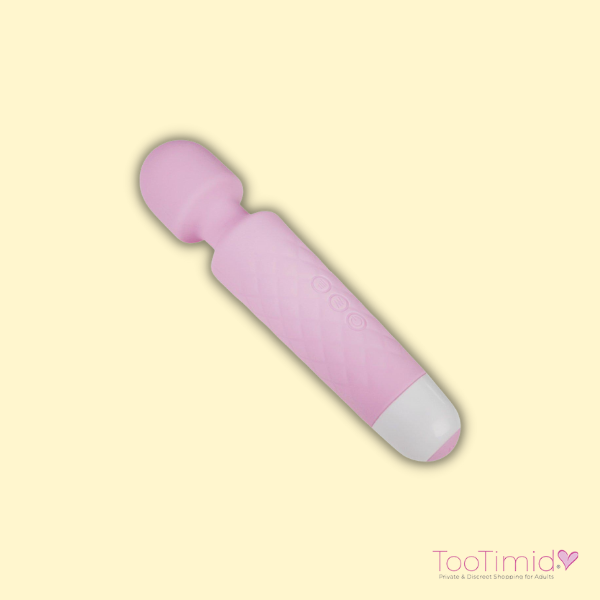 Image of small pink rechargeable wand vibrator