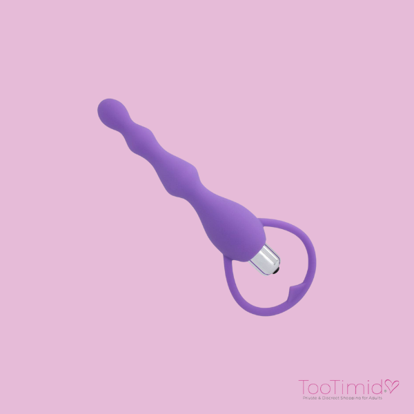 Image of purple vibrating silicone anal beads