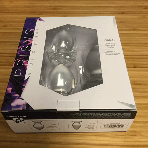 prisms graduated glass anal plug set packaging