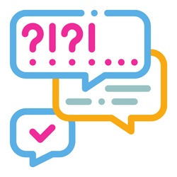 Image of speech bubbles with question marks. Keep reading for the best tips on how to talk to your partner before anal sex