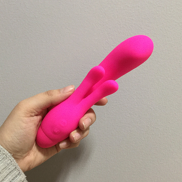 Hot Pink G Spot Vibrator Shown Held In Hand To Show Size Of The Product