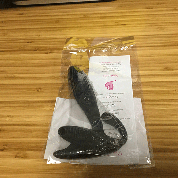 Silicone prostate stimulator by pink bob in packaging