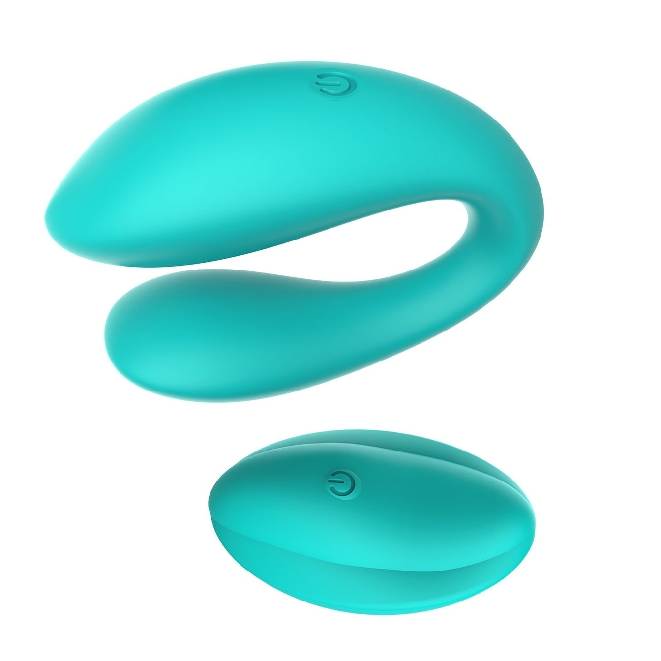 Image of wearable couples vibrator in teal color