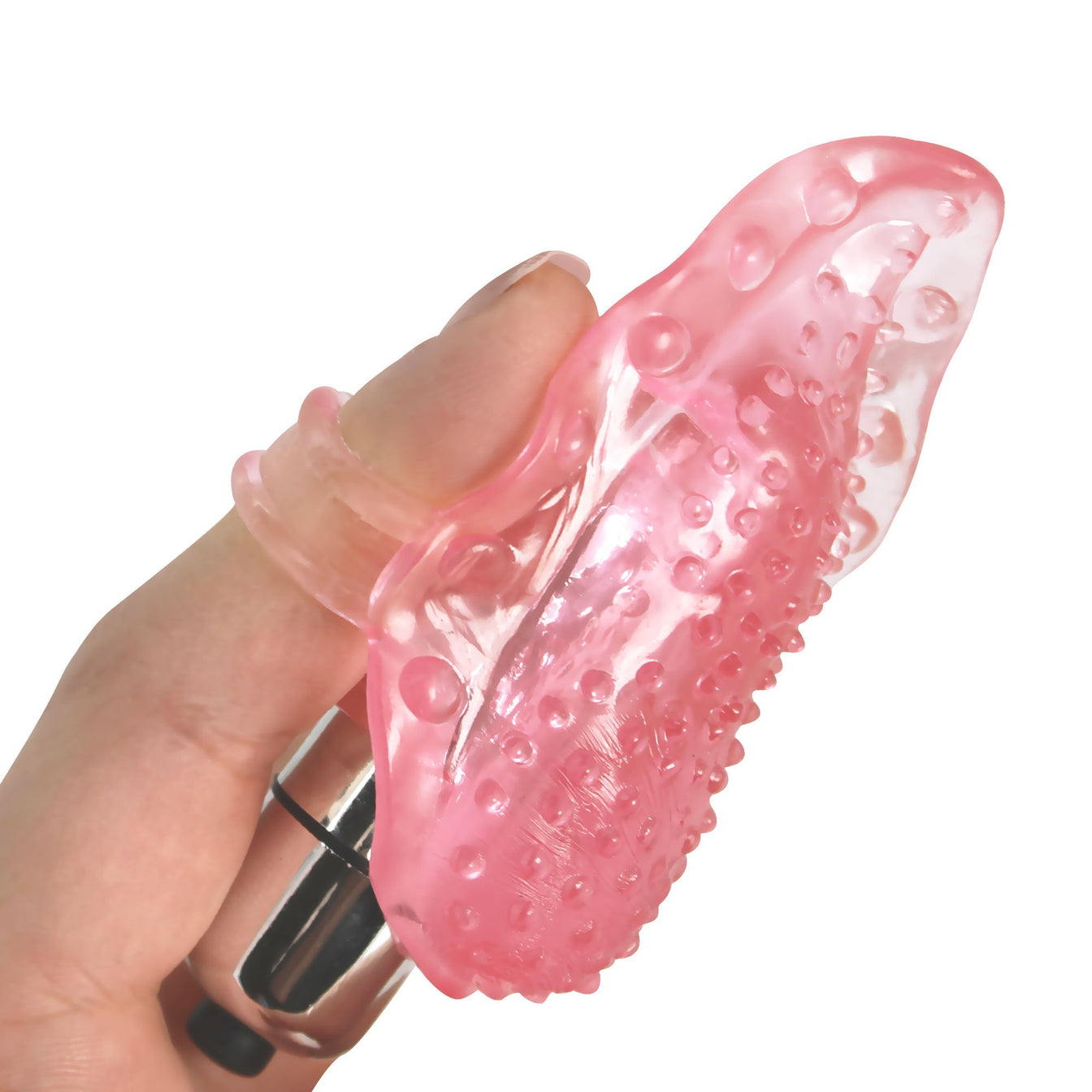 Finger using this tongue sleeve over a vibrating bullet