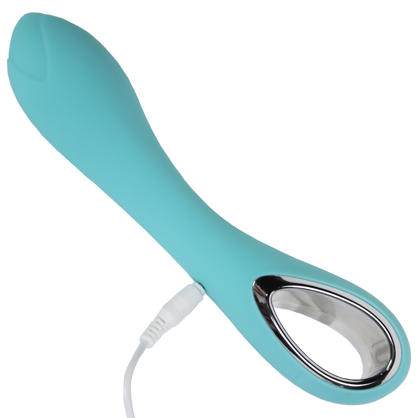 teal gspot toy with rechargeable usb chord