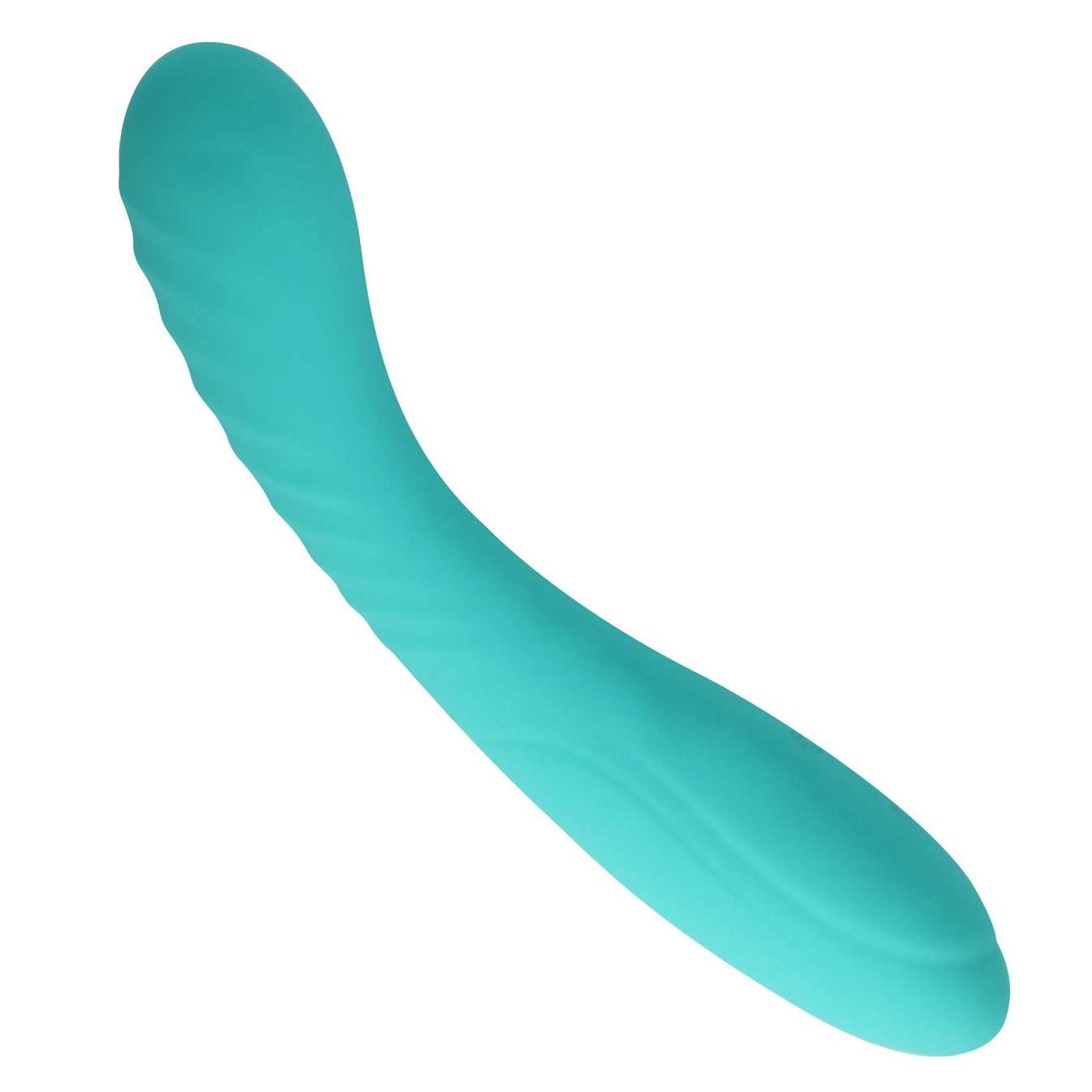 Teal gspot vibrator with bulbous curved tip created specifically to hit your gspot