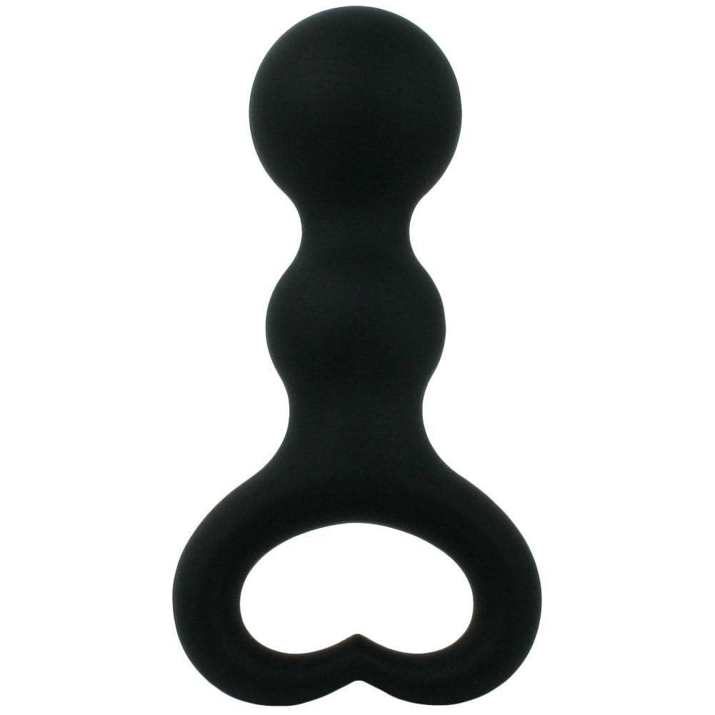 Image of matte black bulbed anal plug