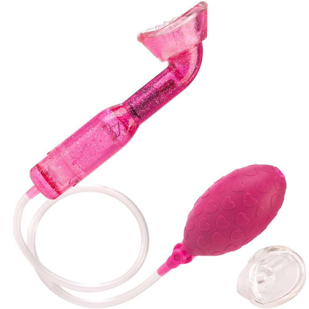 Image of pink and glittery clitoral pump