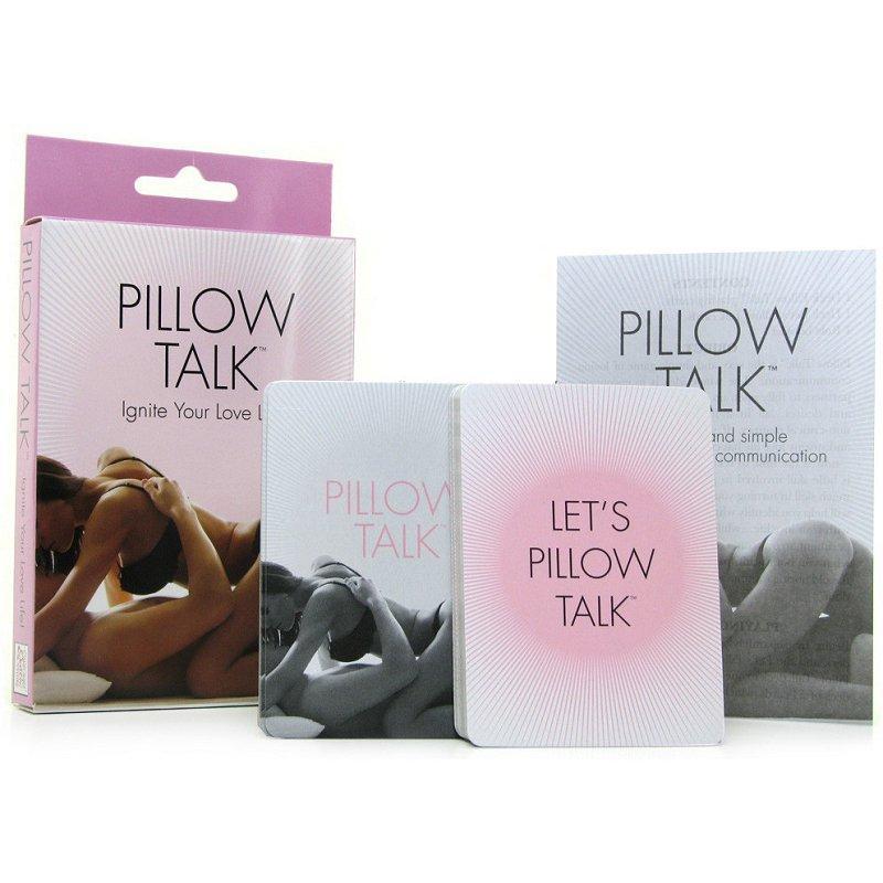 Image of pillow talk card game and boxed packaging