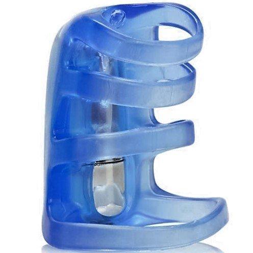 Blue vibrating cock ring cock cage