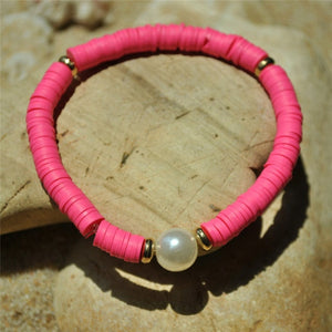 Colorful Tassel Shell Charms Bracelet for Women Rubber