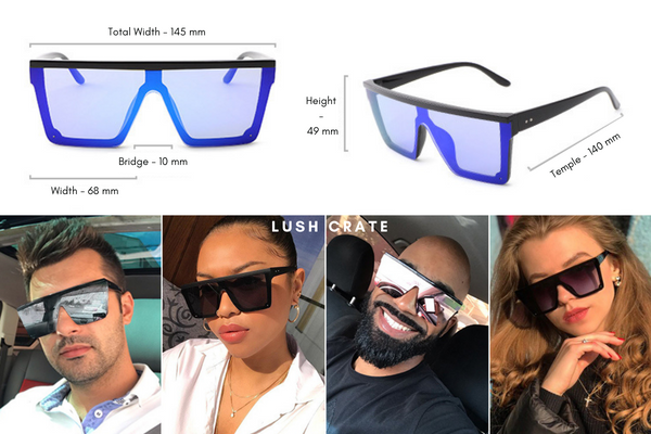 Flatter Top Mirror Oversized Sunglasses - Lush Crate Eyewear - Lush Crates