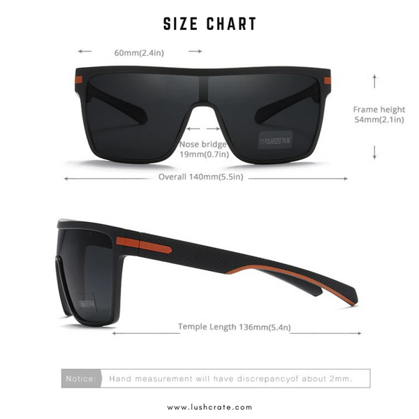 TR Performa Polarized Sport Sunglasses Size Chart