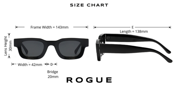 ROGUE Retro Sunglasses Size Fit Lush Crate