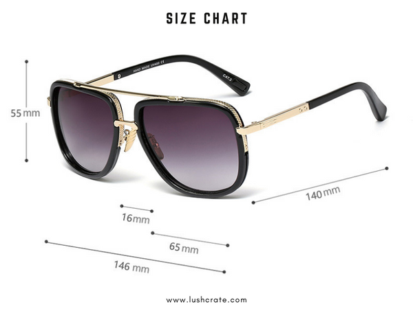 Oversized Wide Frame Sunglasses Size