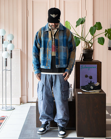 Visvim Kafka Braces Pants, Damaged, Indigo - Pancho and Lefty