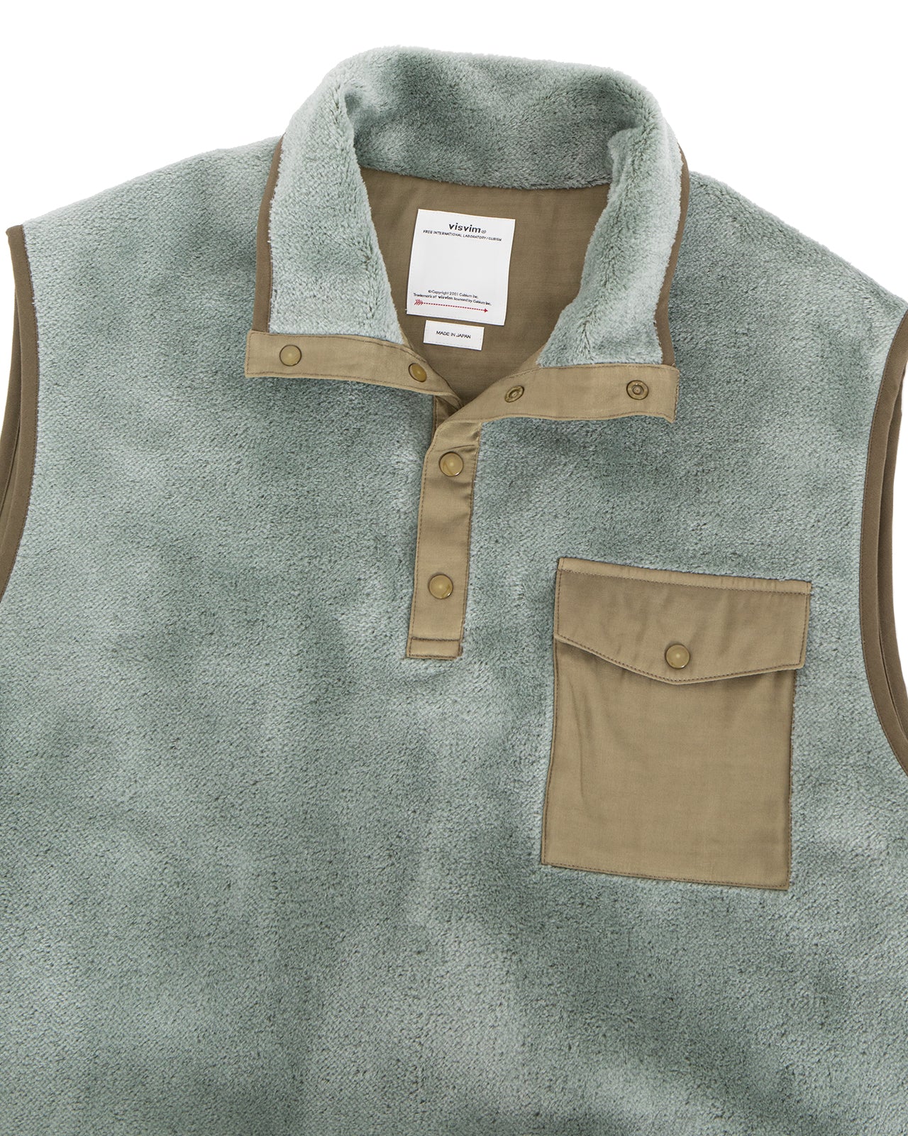 Visvim Barlow P.O. Vest, Light Green - Pancho and Lefty Online