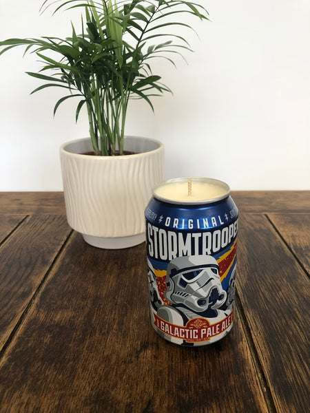 creative use for an Original Stormtrooper Beer can from Etsy seller MamaLesaCandles