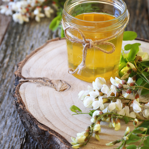 Acacia Flowers Fruiting Body on Wooden Board - Antioxi