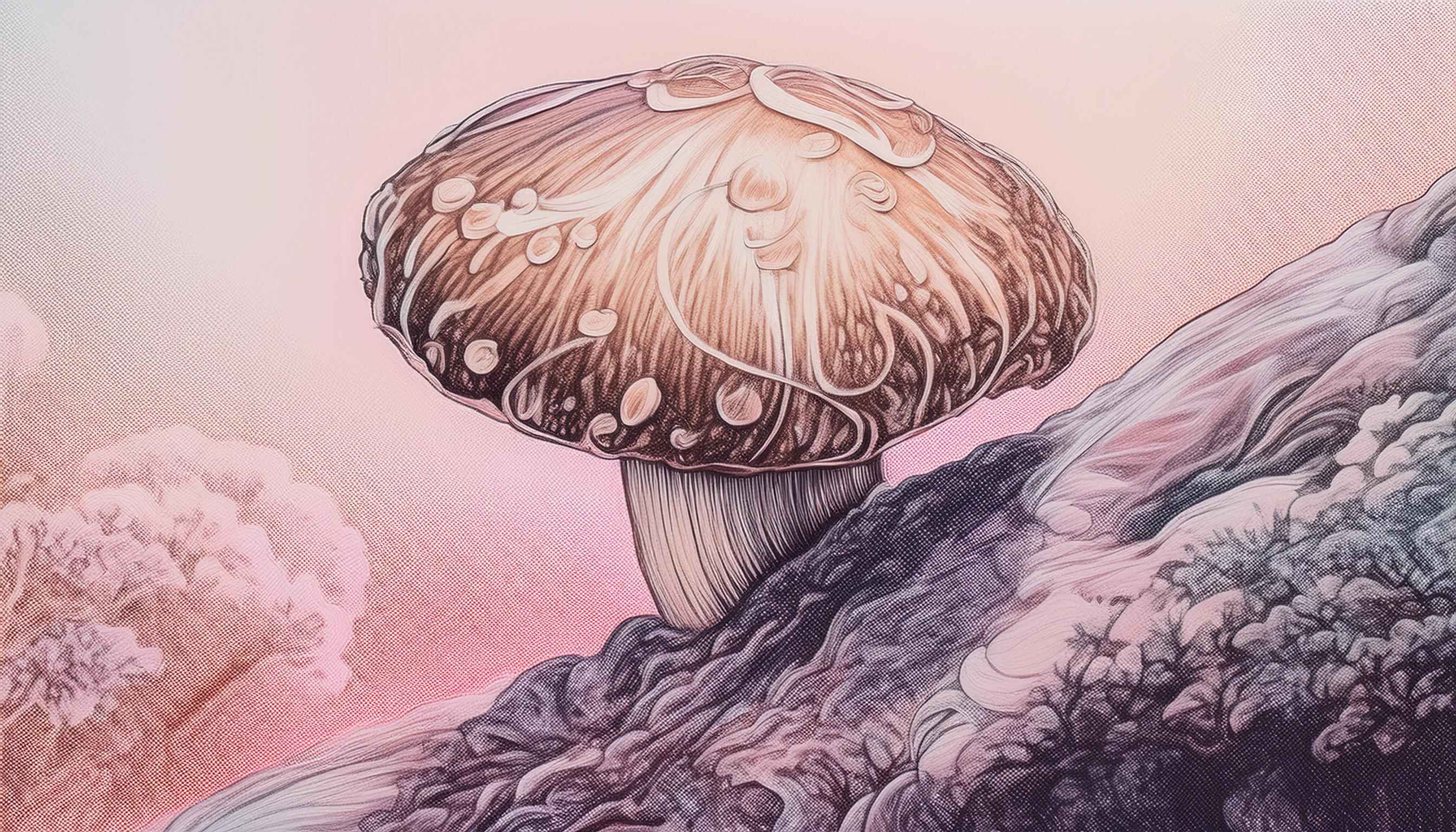 illustration of shiitake mushroom