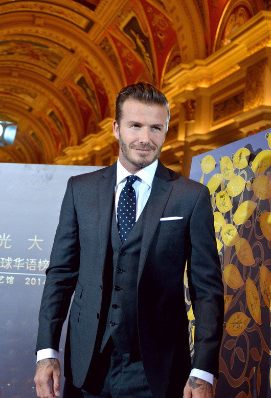 david beckham blue suits