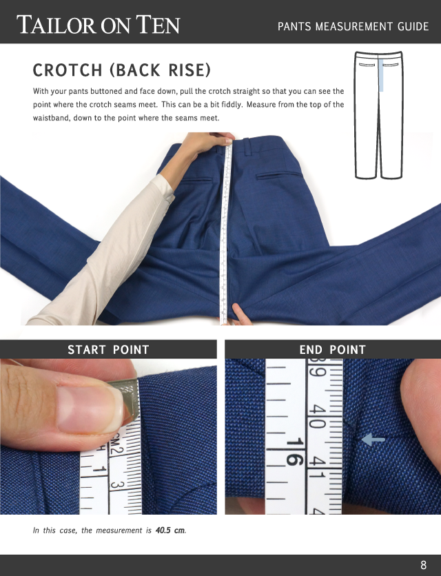 Cambridge Moderate Fit Trouser Size Chart