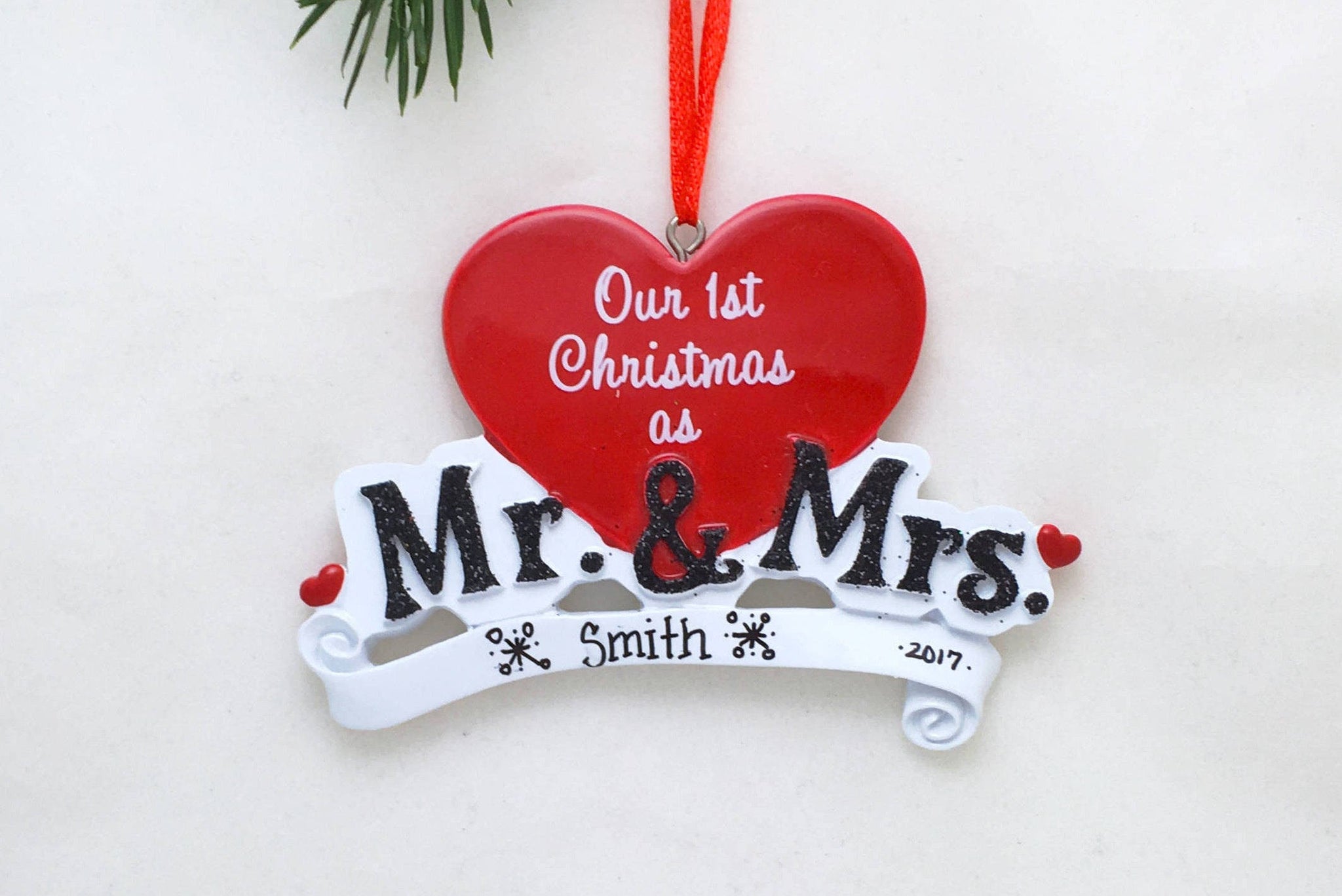 1st wedding ornaments christmas