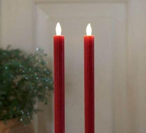 Set de dos velas rojas de llama móvil