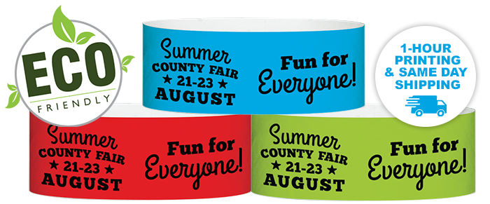 Custom 1-Color ECO Galaxy 1 inch wristbands 1-hour print