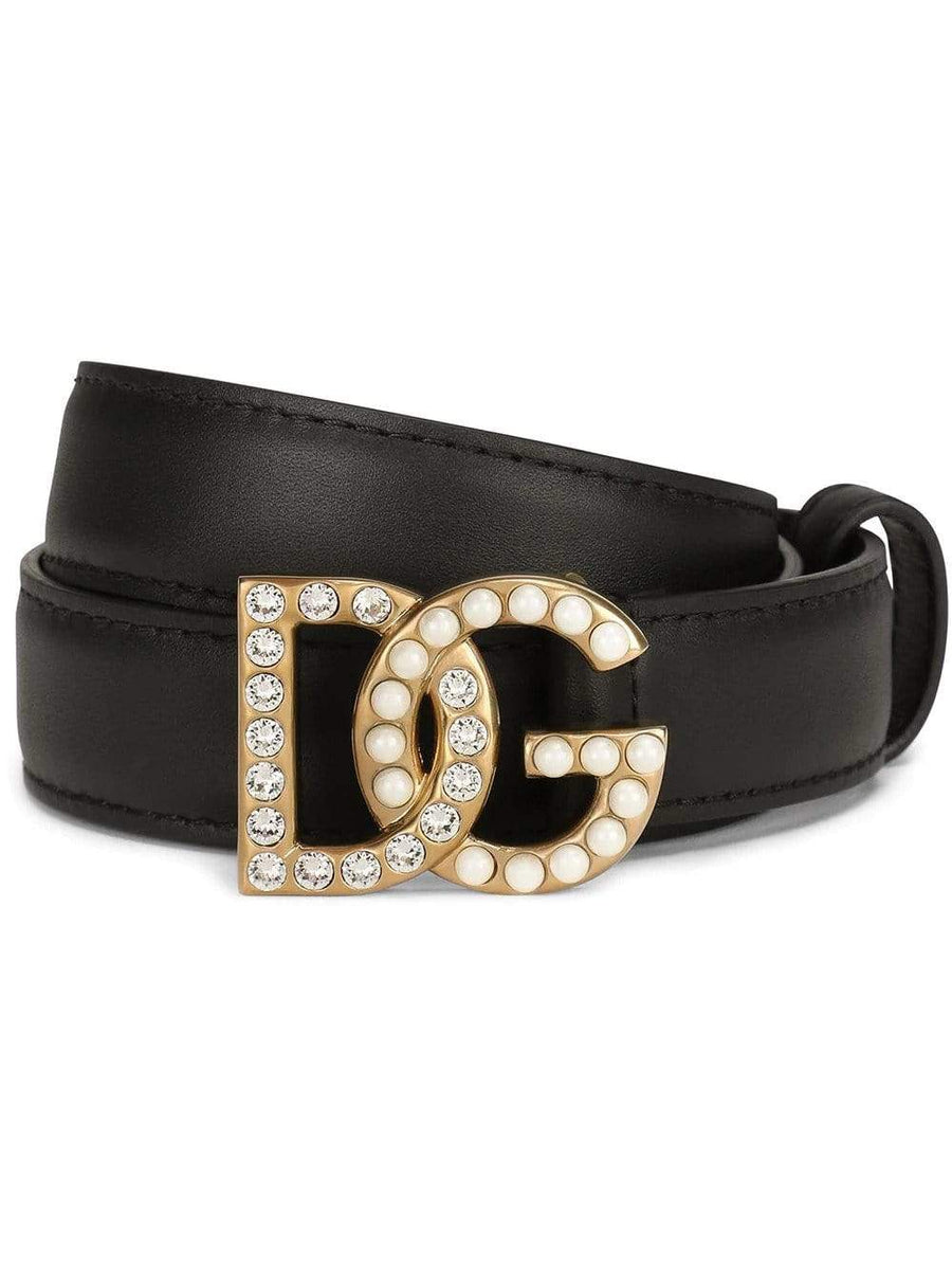 Dolce & Gabbana Logo-Plaque Studded Belt – Aztec Clothing