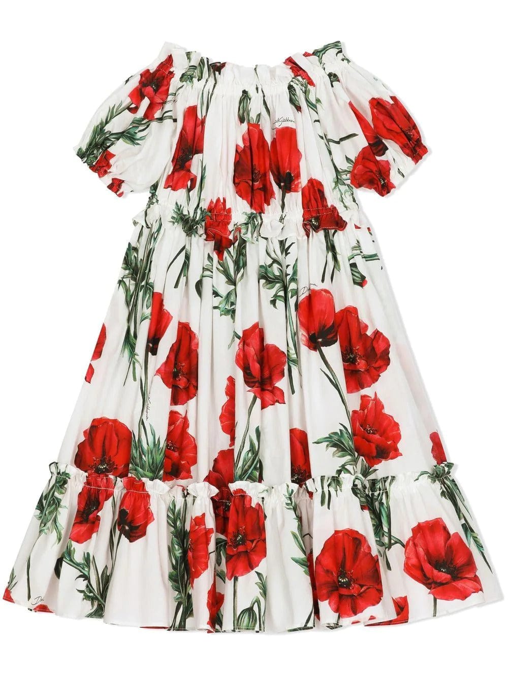 Dolce & Gabbana Poppy-Print Ruffled Smock Dress – Aztec Clothing