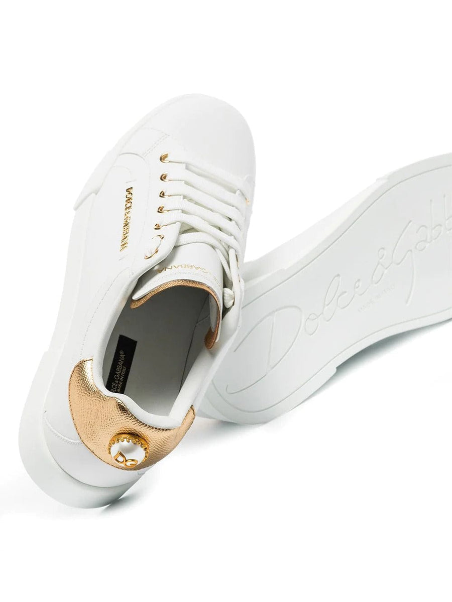 Dolce & Gabbana Portofino Leather Pearl Sneakers – Aztec Clothing