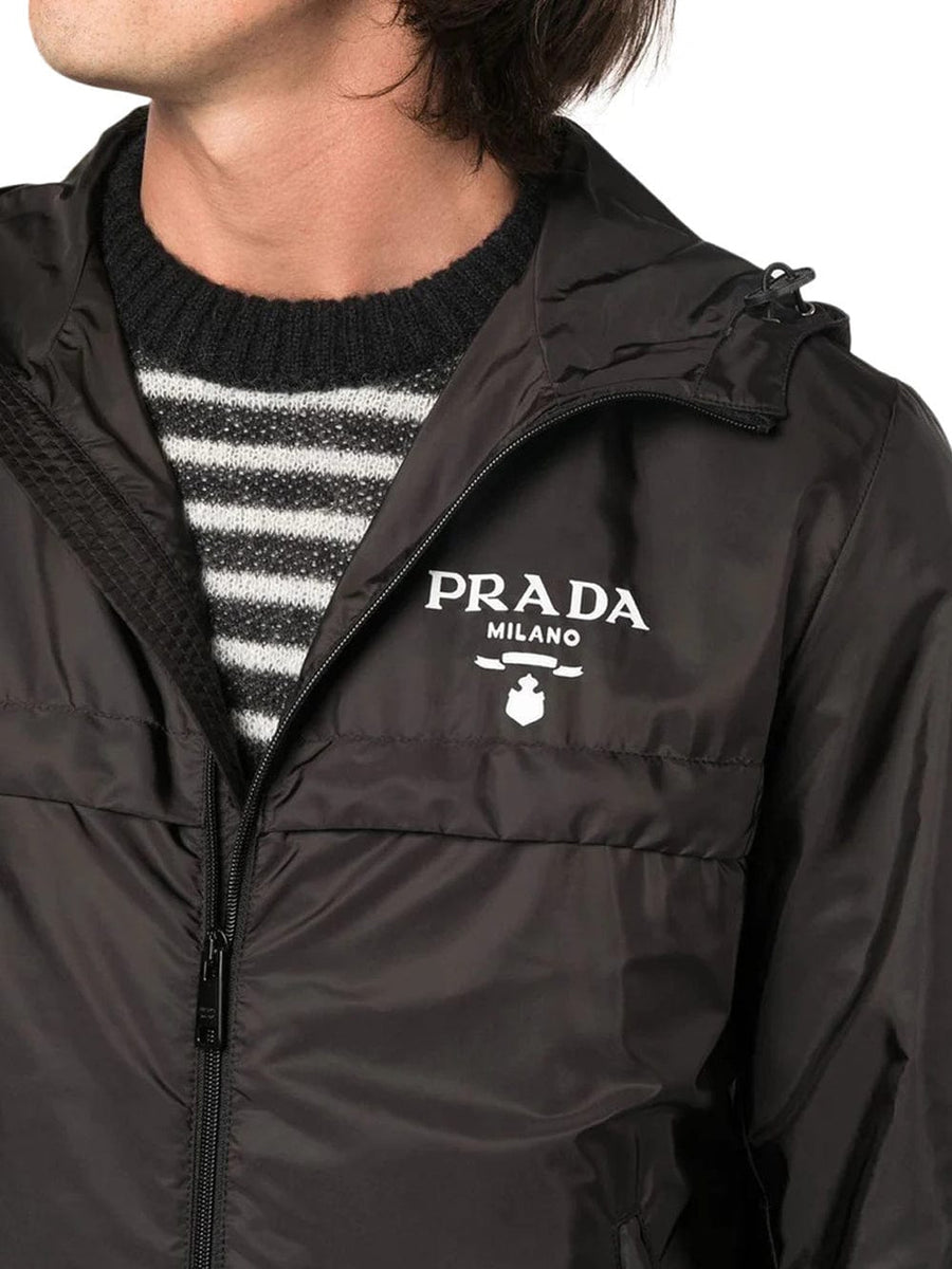 Prada Black Hooded Zip-up Jacket – Aztec Clothing