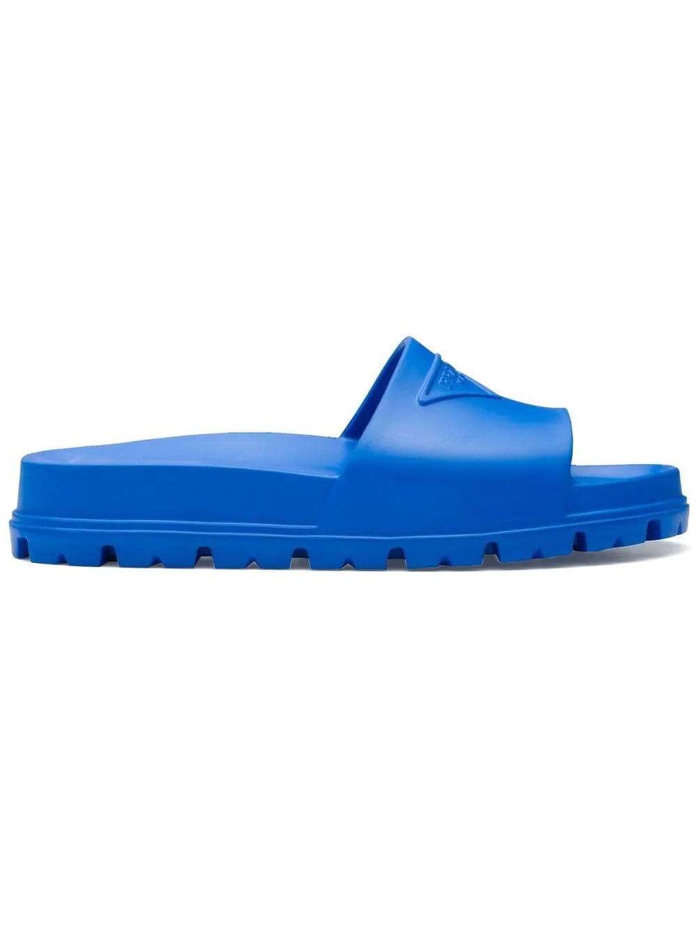 Prada Logo-embossed Blue Slides – Aztec Clothing