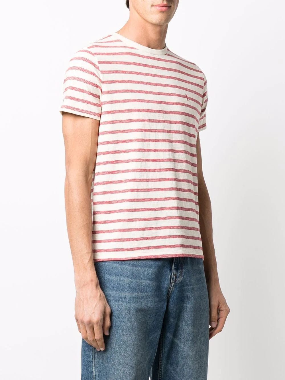 saint laurent red striped t shirt