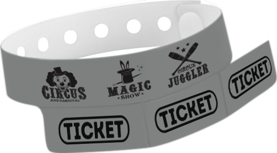 Custom 1-color Vinyl 3-Stub Wristbands
