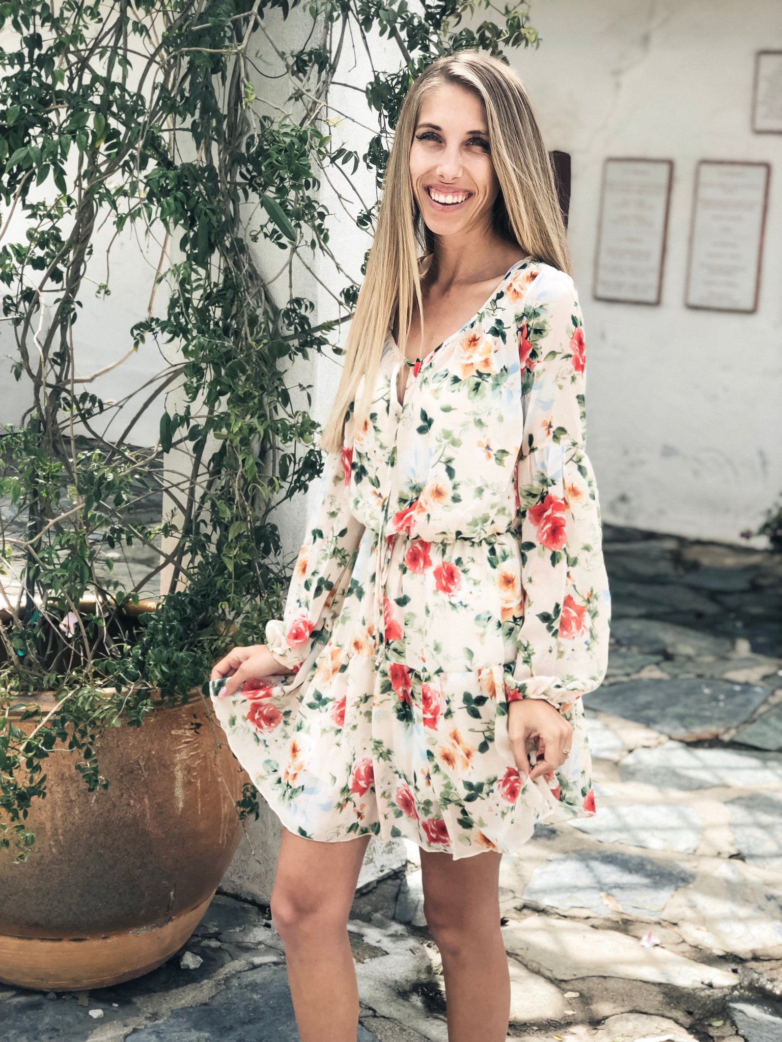 flowy flower dress