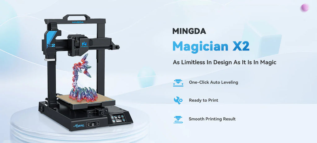 Sleek and stylish MINGDA Magician X2 3D Printer on display in Perth showroom.