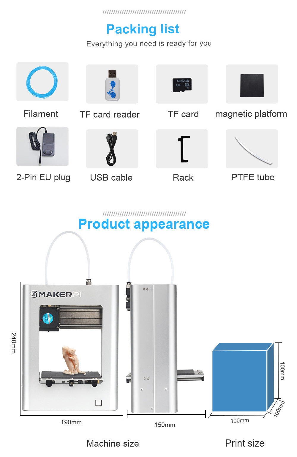 MakerPi M1 mini portable 3D Printer selling in Perth