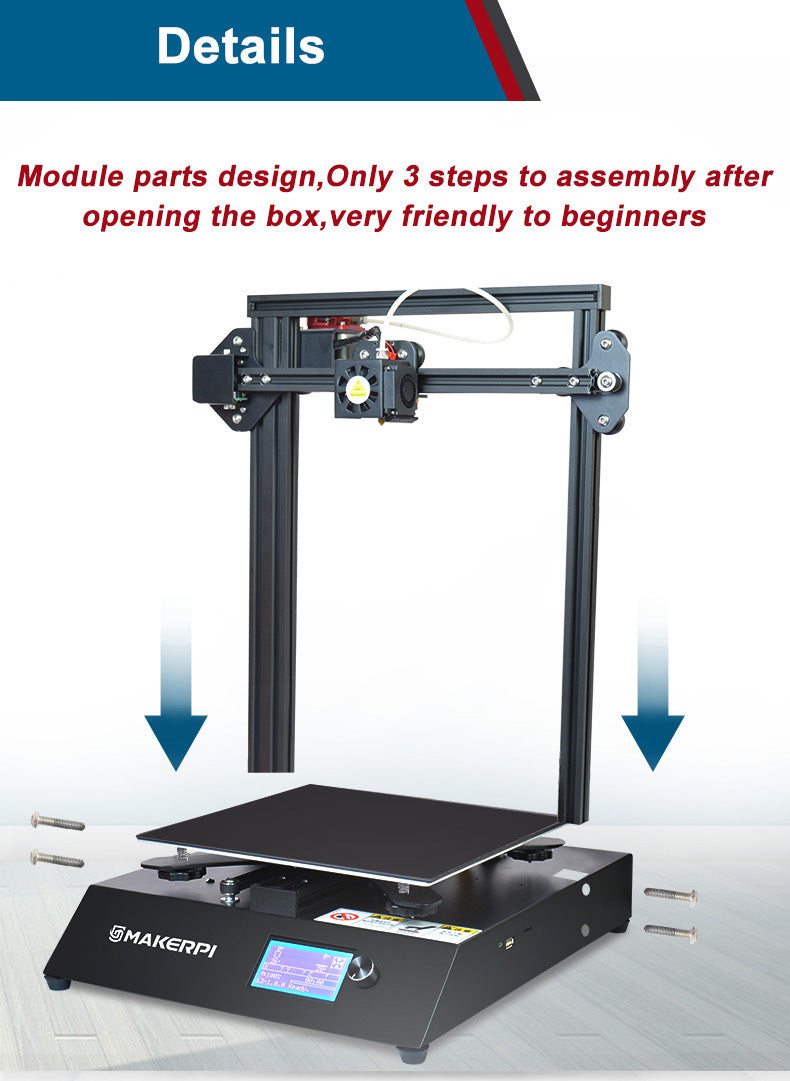 MakerPi P2 3D Printer easy assembly