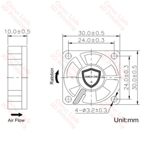 3D cooling fan 3010