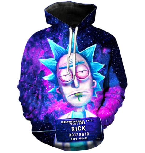 trippy rick and morty hoodie