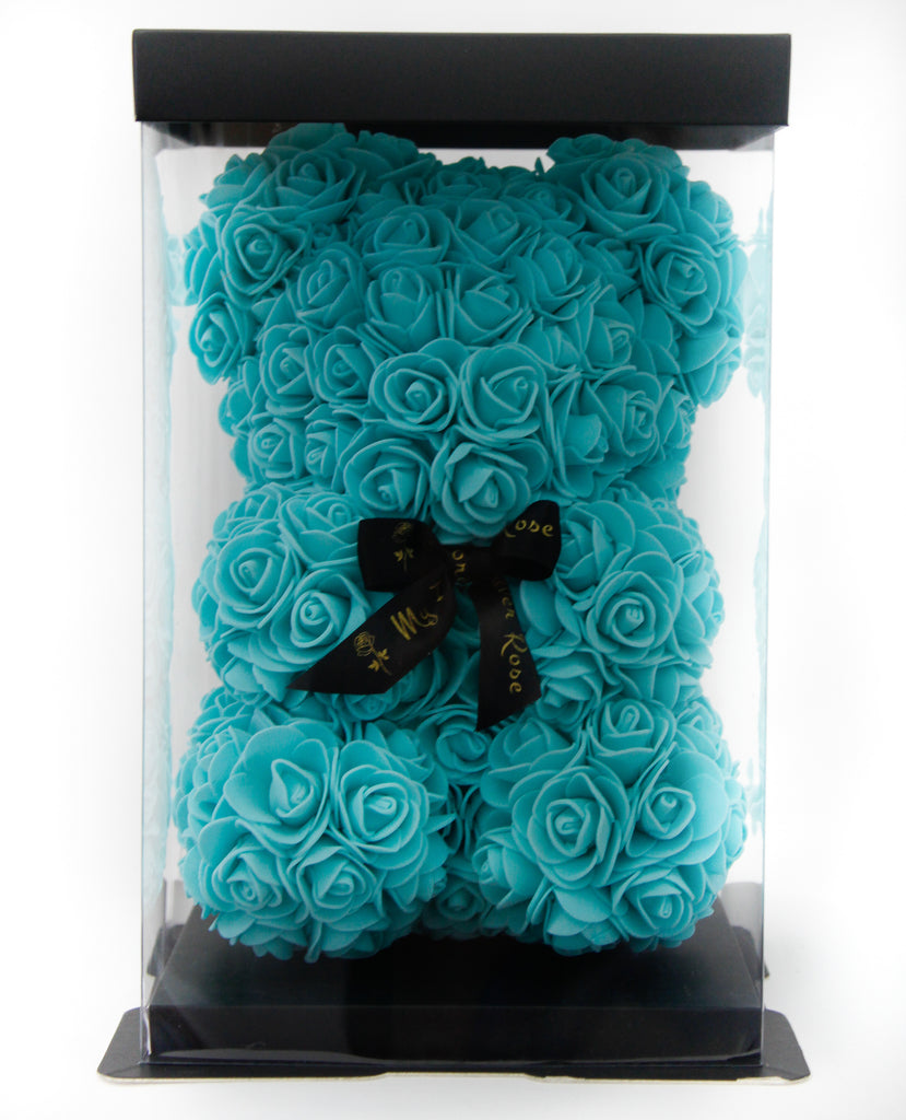 turquoise rose bear