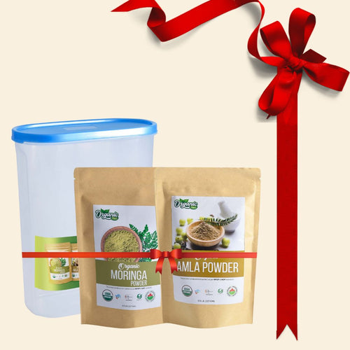 Organic Moringa Powder & Organic Amla Powder Gift Combo With Attractive Jar