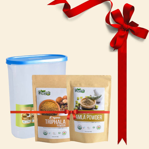Organic Triphala Powder & Amla Powder Gift Kit With Attractive Jar