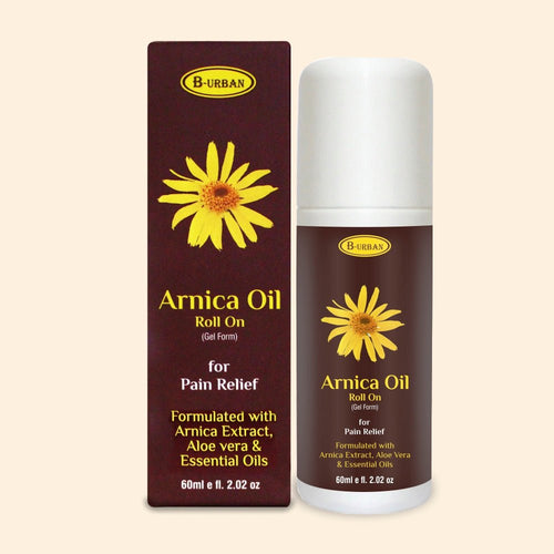 B-Urban Arnica Roll On - 100% Pure, Natural & Undiluted - Arnica Essential Oil Convenient Roll on, supports Fast relief, 60 ml