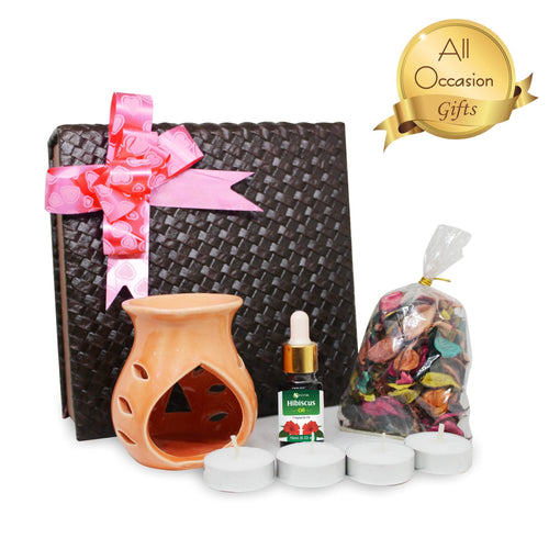 Hibiscus Oil with Ceramic Diffuser Gift Combo